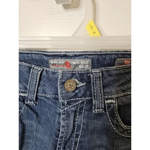 ARIAT Womens FR Mid Rise Boot Leg Jeans Size 25x30 Blue Cowgirl Workwear 25s - Picture 4 of 11